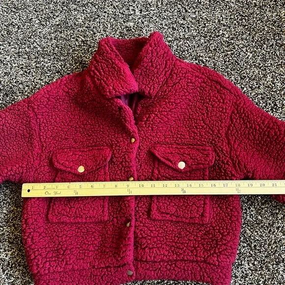 SHEIN Vibrant Red Teddy Jacket - Picture 6 of 7